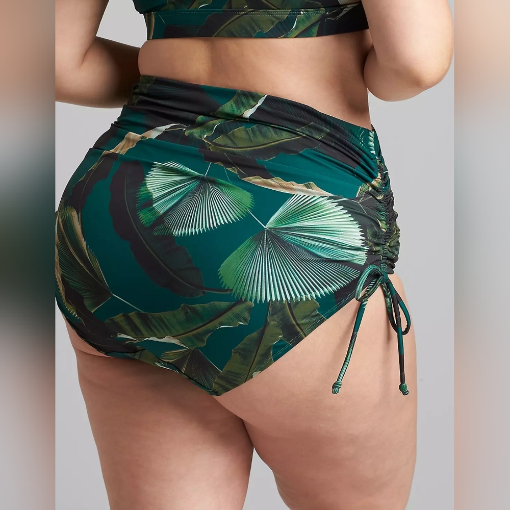 Swim By Cacique 2 Piece Lane Bryant Tropical Green Swimsuit - Picture 2 of 5